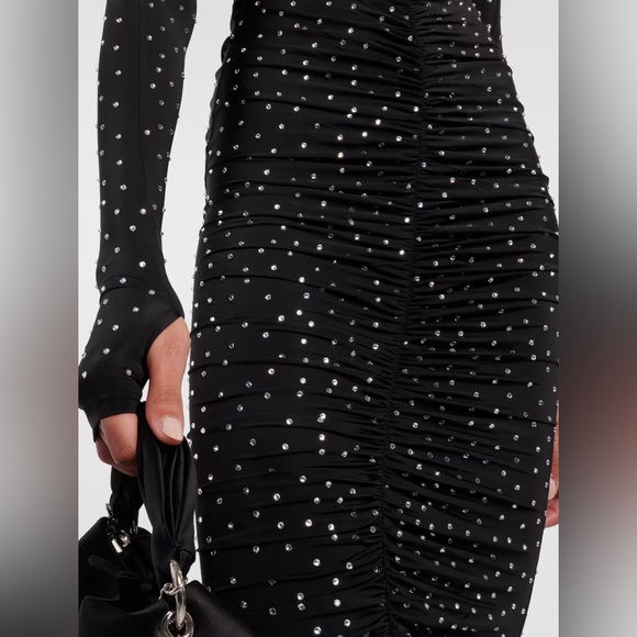 Crystal-embellished cutout jersey midi dress - Picture 4 of 10